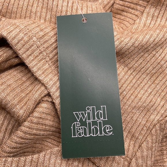 Wild Fable Women's Short Sleeve Cut Out Ribbed Dress Medium Lt Brown - Picture 4 of 7